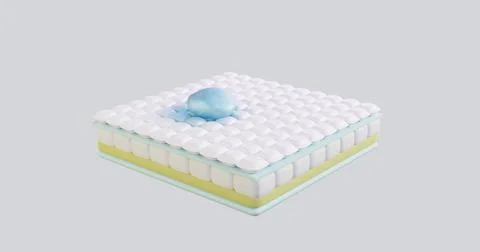 3d illustration stylized square absorption of blue drops, liquid Stock Illustration