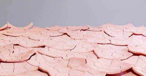 3d illustration of the stylized structure of dry skin Stock Illustration