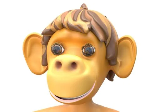 3D Illustration of a Surprised Monkey Illustrazione stock