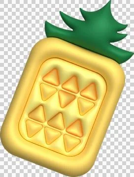 3D illustration Swimming ring, pineapple shape,Swim lifesaver,Summer vacati.. Stock Illustration