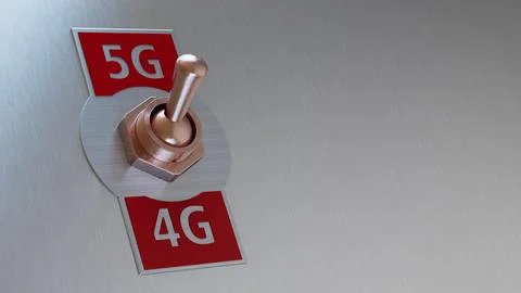 3D illustration switch will turn on at 5G Illustrazione stock