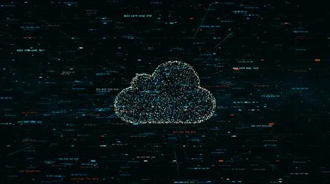 3D illustration, symbol of cloud technology in modern digital world Stock-Illustration