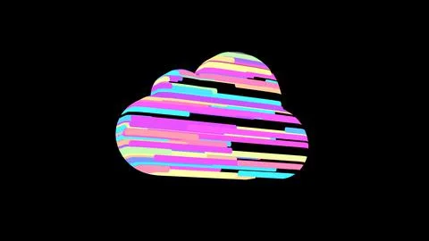3D illustration, symbol of cloud technology in modern digital world Stock Illustration