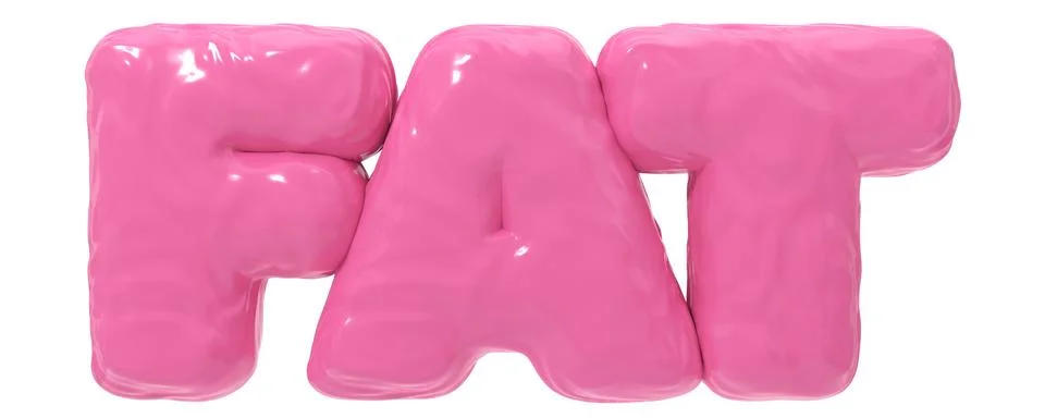 3d illustration of symbolic fat text. Stock Illustration