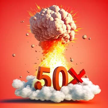 3D illustration, Symbolic image on the topic of cost explosion, inflation, price Stock Illustration