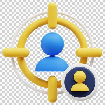 3D Illustration of Target Icon with User Profile, Concept of Focused Custom.. Stock Illustration