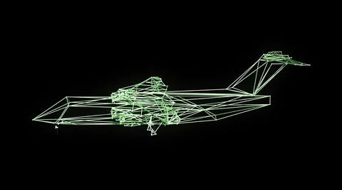 3d illustration - Technical Drawing of airplane design being drawn with great Stock Illustration