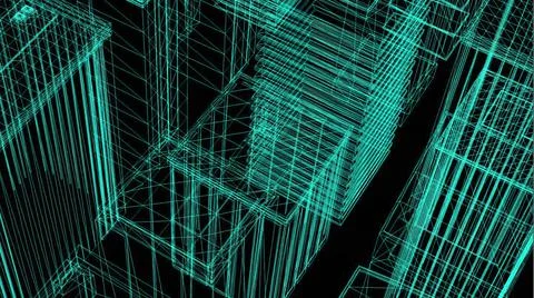 3d illustration - Technical Drawing of floor design being drawn with great de Stock Illustration