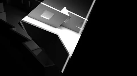 3d illustration - Technical Drawing of floor design being drawn with great de Stock Illustration