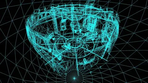 3d illustration - Technical Drawing of floor design being drawn with great de Stock Illustration