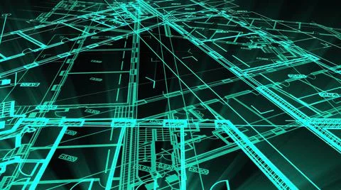 3d illustration - Technical Drawing of floor design being drawn with great de Stock Illustration