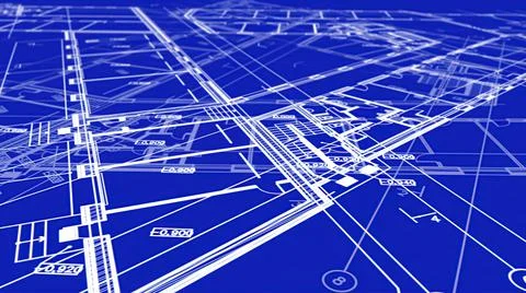 3d illustration - Technical Drawing of floor design being drawn with great de Stock Illustration
