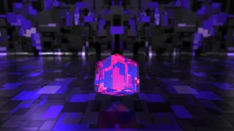 3d illustration of technological surface. conceptual computer core illustration. Stock Illustration