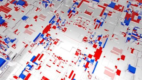 3d illustration of technological surface. three color version. Stock Illustration