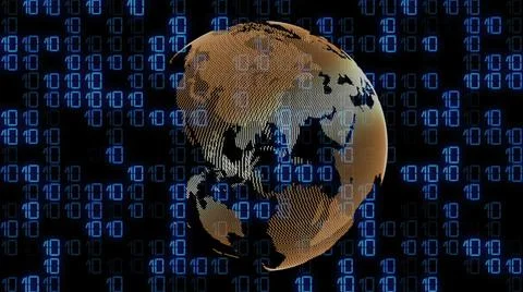 3D illustration - Technology Interface Computer Data Digital Screen with scan Illustrazione stock