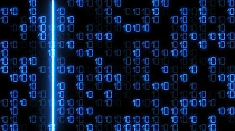 3D illustration - Technology Interface Computer Data Digital Screen with scan Stock Illustration