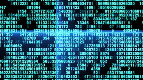 3D illustration - Technology Interface Computer Data Digital Screen with scan Stock Illustration