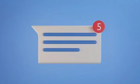 3d illustration. Text message notification on mobile phone. Stock Illustration