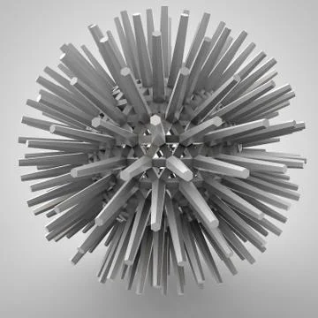 3D illustration of three-dimensional object like polyhedron star Illustrazione stock