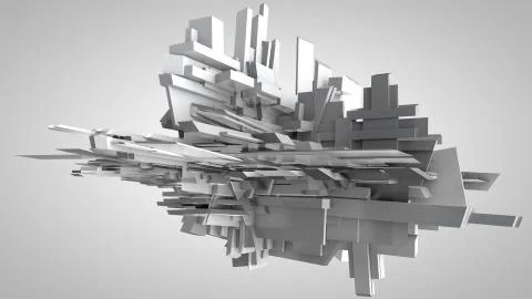 3D illustration of three-dimensional object like spaceship Stock Illustration