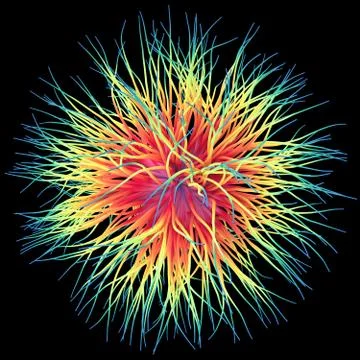 3D illustration of three-dimensional object like a virus Stock Illustration