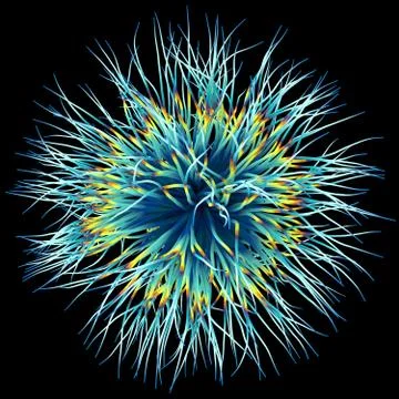 3D illustration of three-dimensional object like a virus Illustrazione stock