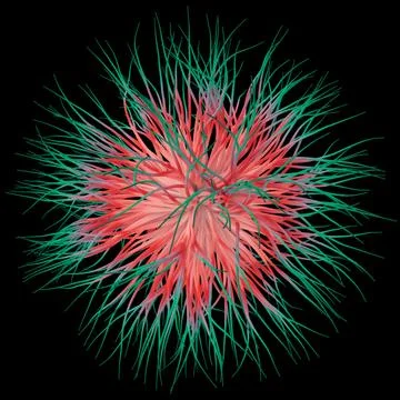 3D illustration of three-dimensional object like a virus Stock Illustration