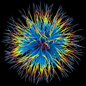 3D illustration of three-dimensional object like a virus Stock Illustration