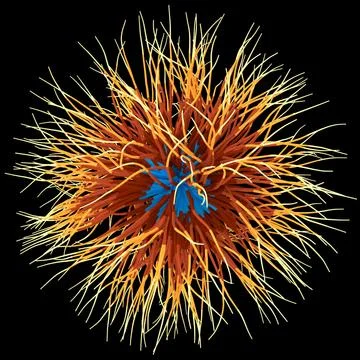 3D illustration of three-dimensional object like a virus Stock Illustration