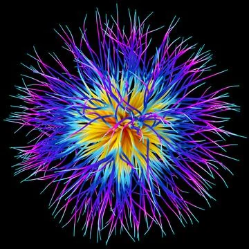 3D illustration of three-dimensional object like a virus Illustrazione stock