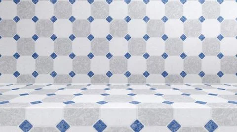 3D illustration of a tiled surface texture for background Illustrazione stock