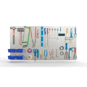 3D illustration of a tool holder panel isolated on a white background Ilustração Stock