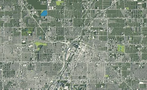 3D illustration of a top view of Las Vegas, Nevada, USA. Illustration