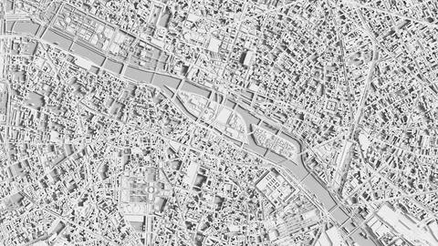 3D illustration of a top view of Paris, France. Stock Illustration