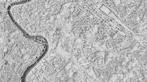 3D illustration of a top view of Rome, Italy. Ilustração Stock
