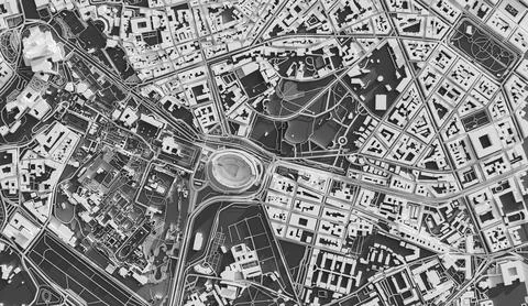 3D illustration of a top view of Rome, Italy. Ilustración de archivo