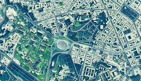 3D illustration of a top view of Rome, Italy. Ilustración de archivo