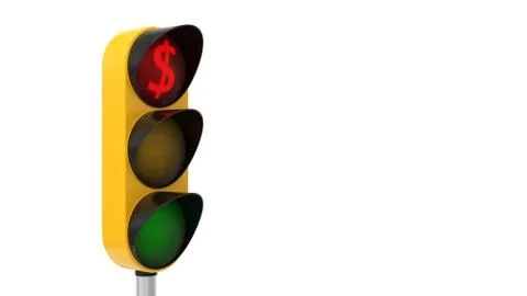 3d illustration of traffic light with dollar symbol. Stock Illustration