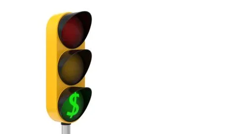 3d illustration of traffic light with dollar symbol. Stock Illustration