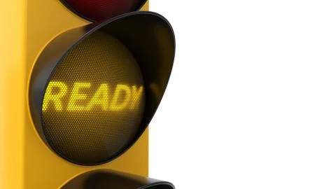 3d illustration of traffic light with text. Stock Illustration