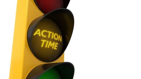 3d illustration of traffic light with text. Stock Illustration