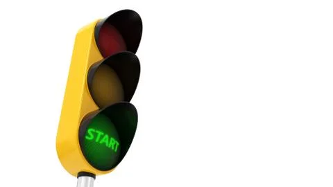 3d illustration of traffic light with text. Stock Illustration