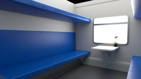 3d illustration of a Train coupe Stock Illustration