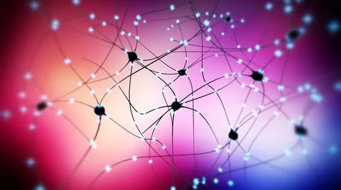 3d illustration of transmitting synapse,neuron or nerve cell Stock Illustration