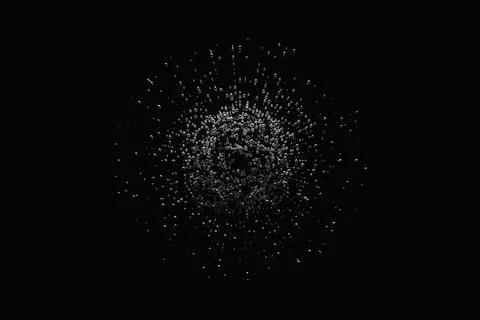 3d illustration of a transparent ball, consisting of a large number of balls  イラスト素材