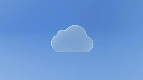 3d illustration of transparent cloud shape on blue background like a symbol o 库存插图