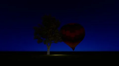 3D illustration of a tree. at night. Starry night. 3D rendering Stock Illustration