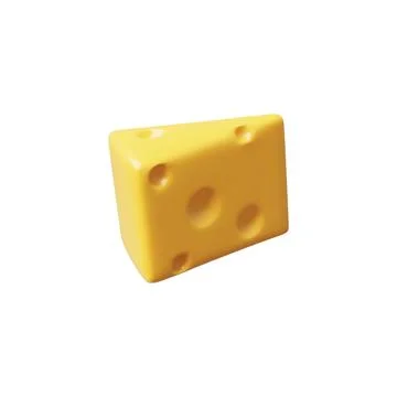 3d illustration of a triangle piece of cheese with holes on an isolated bac.. Stock Illustration