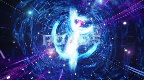 3D illustration tunnel or wormhole, tunnel that can connect one universe with Stock Illustration