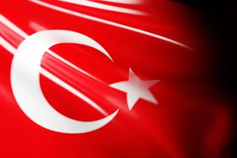 3D illustration of Turkey national developing flag. Country symbol. Stock Illustration